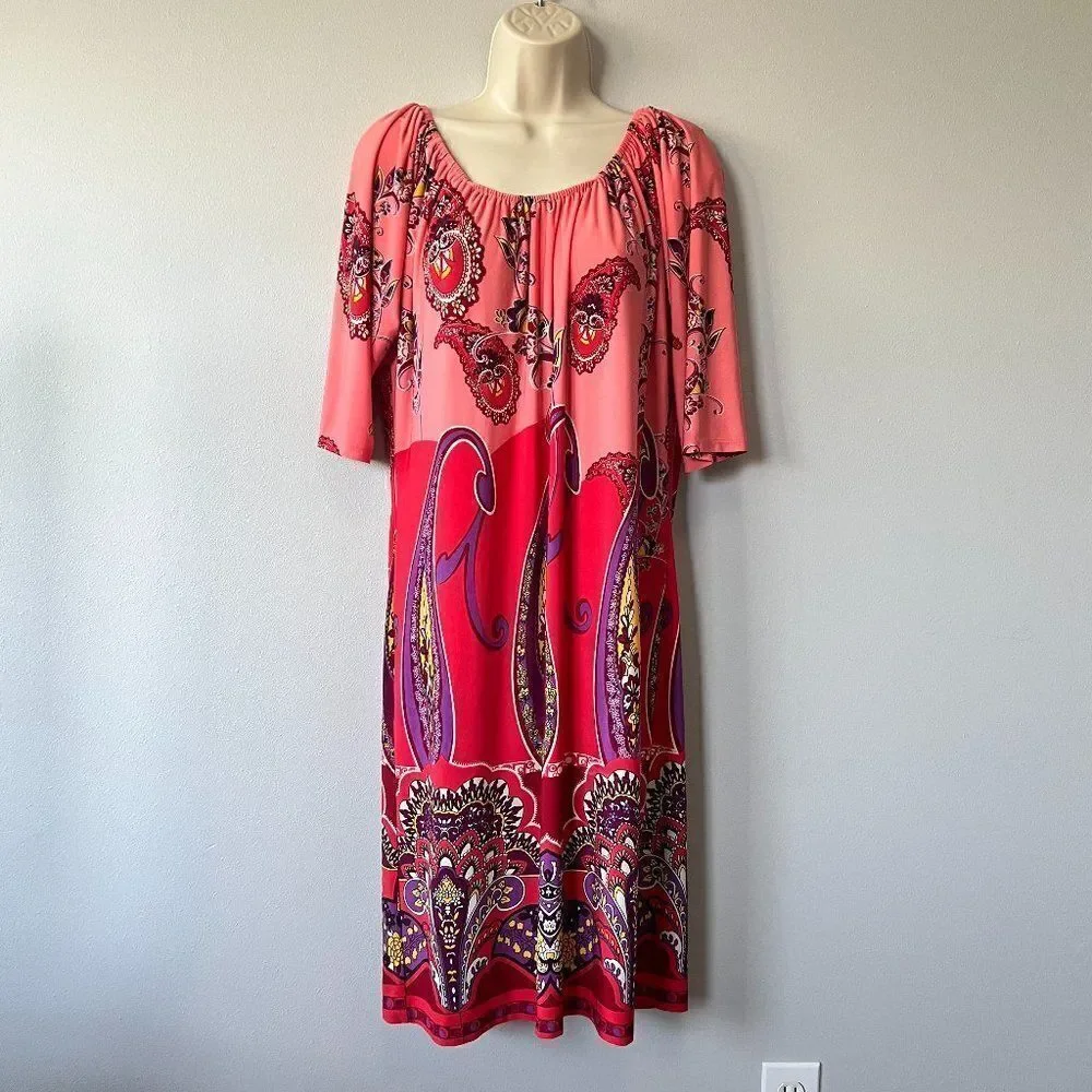 Tiana B. Colorful Midi Dress Size L